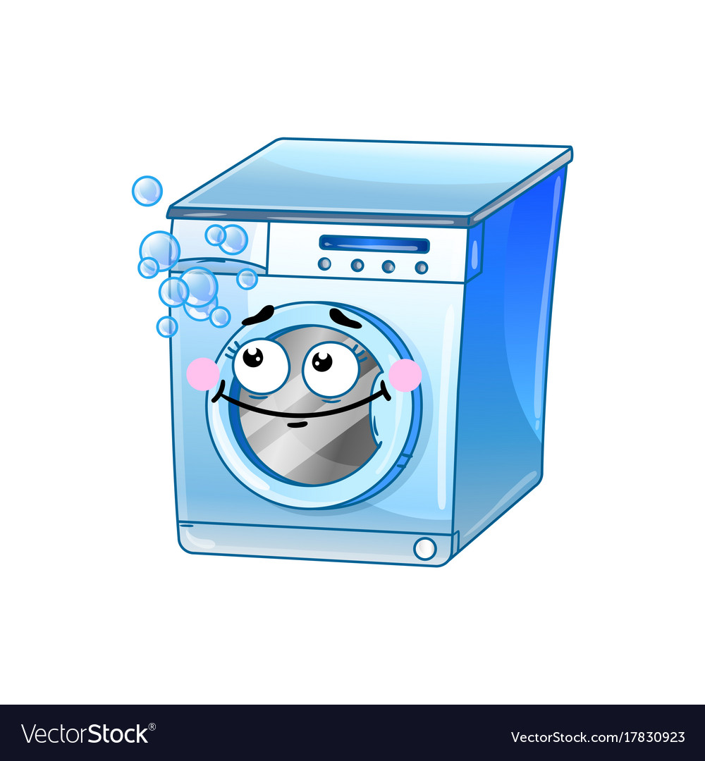 Funny washing machine cartoon character Royalty Free Vector