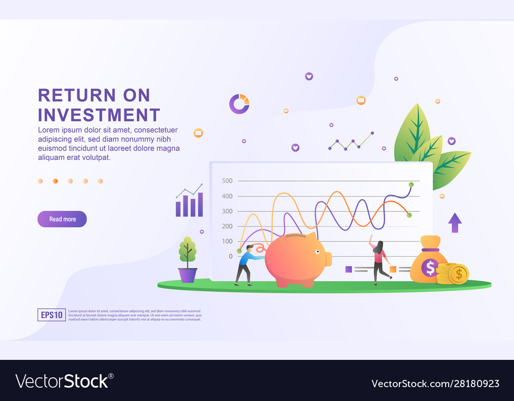 Return on investment concept people managing Vector Image