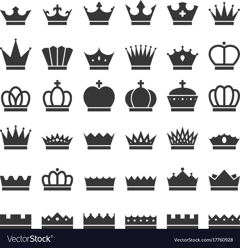 Crowns icons set Royalty Free Vector Image - VectorStock