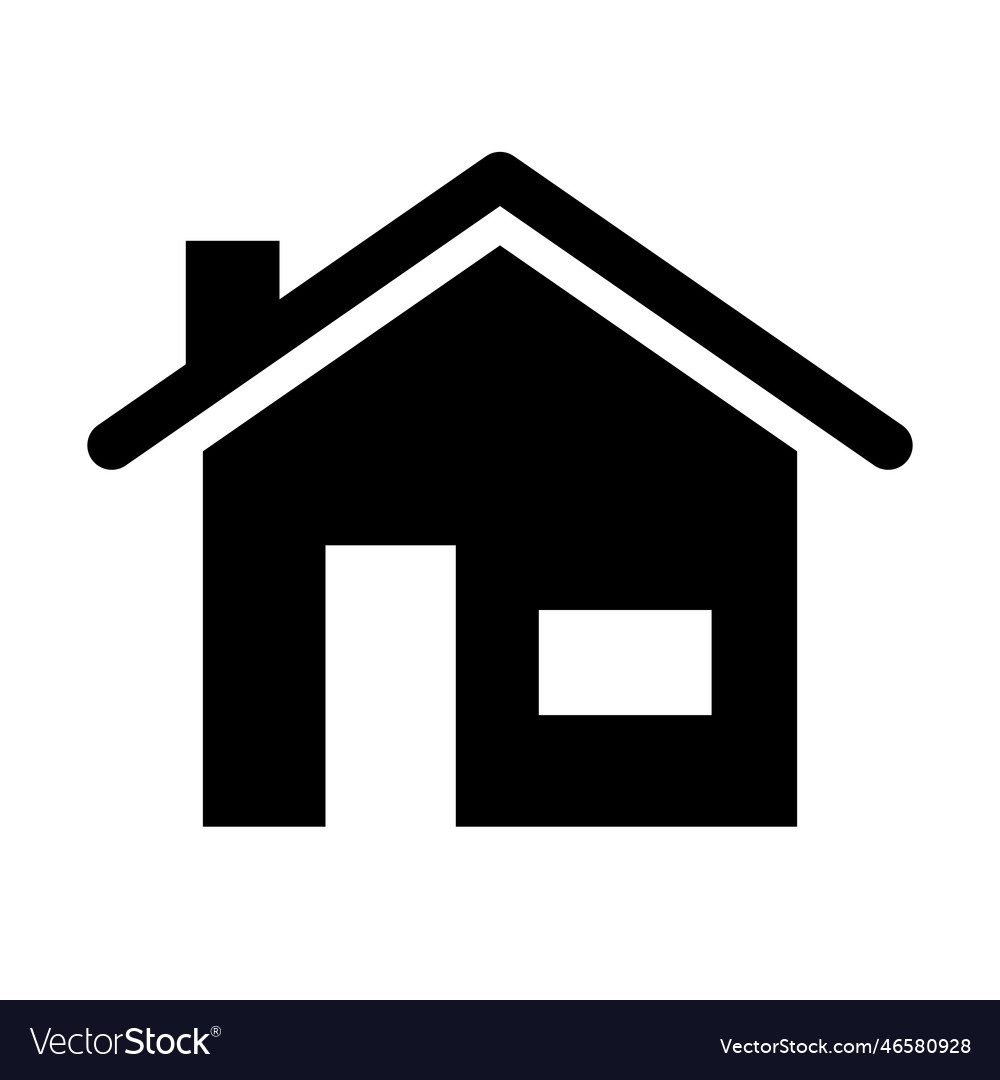 House Silhouette Icon Or Home Button Or Real Vector Image