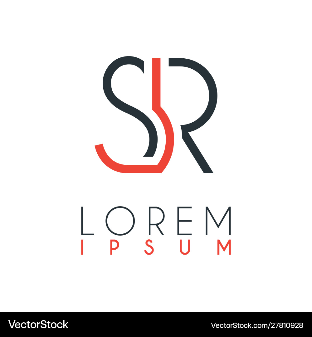 Logo between letter s and letter r or sr Vector Image