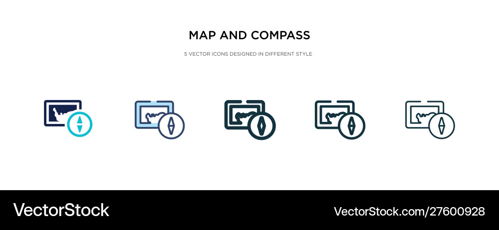 Map and compass orientation tools icon Royalty Free Vector