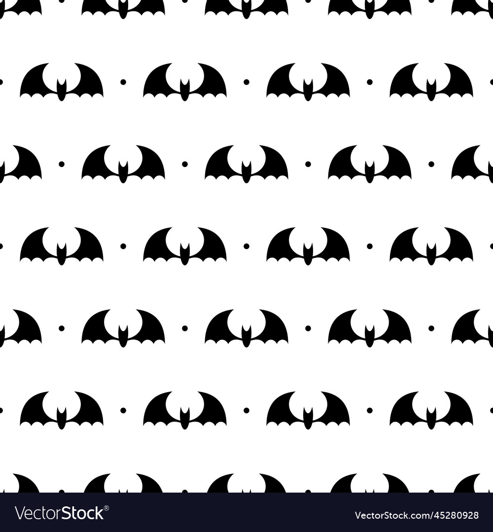 Seamless pattern with black bats silhouette Vector Image