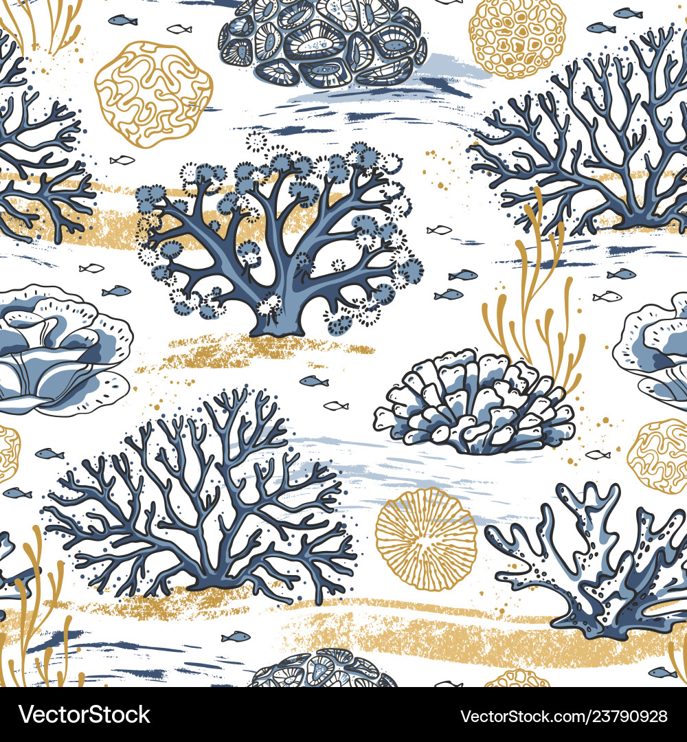 Seamless pattern with corals Royalty Free Vector Image