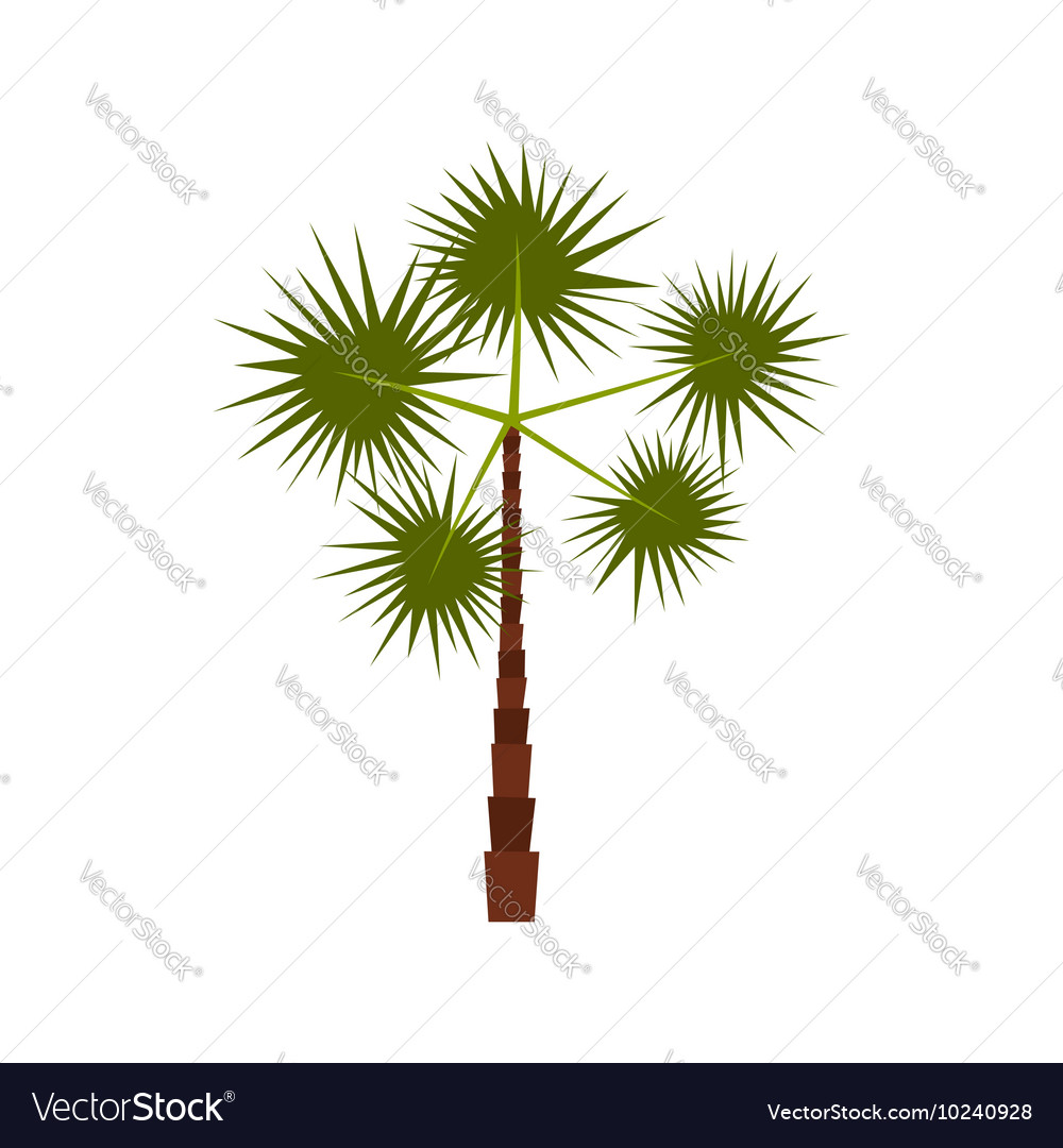 Spiny tropical palm tree icon flat style Vector Image