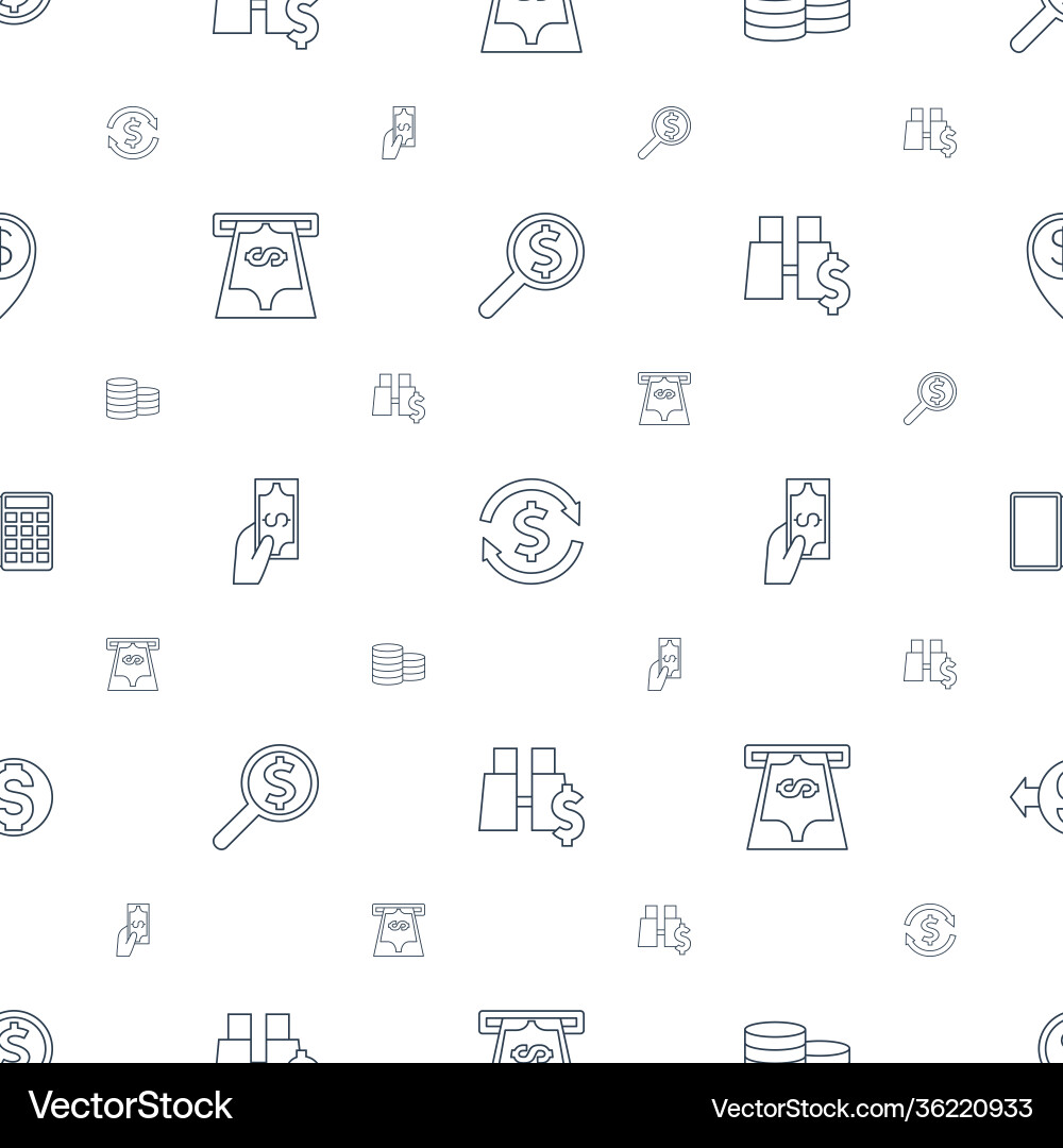 Dollar icons pattern seamless white background Vector Image