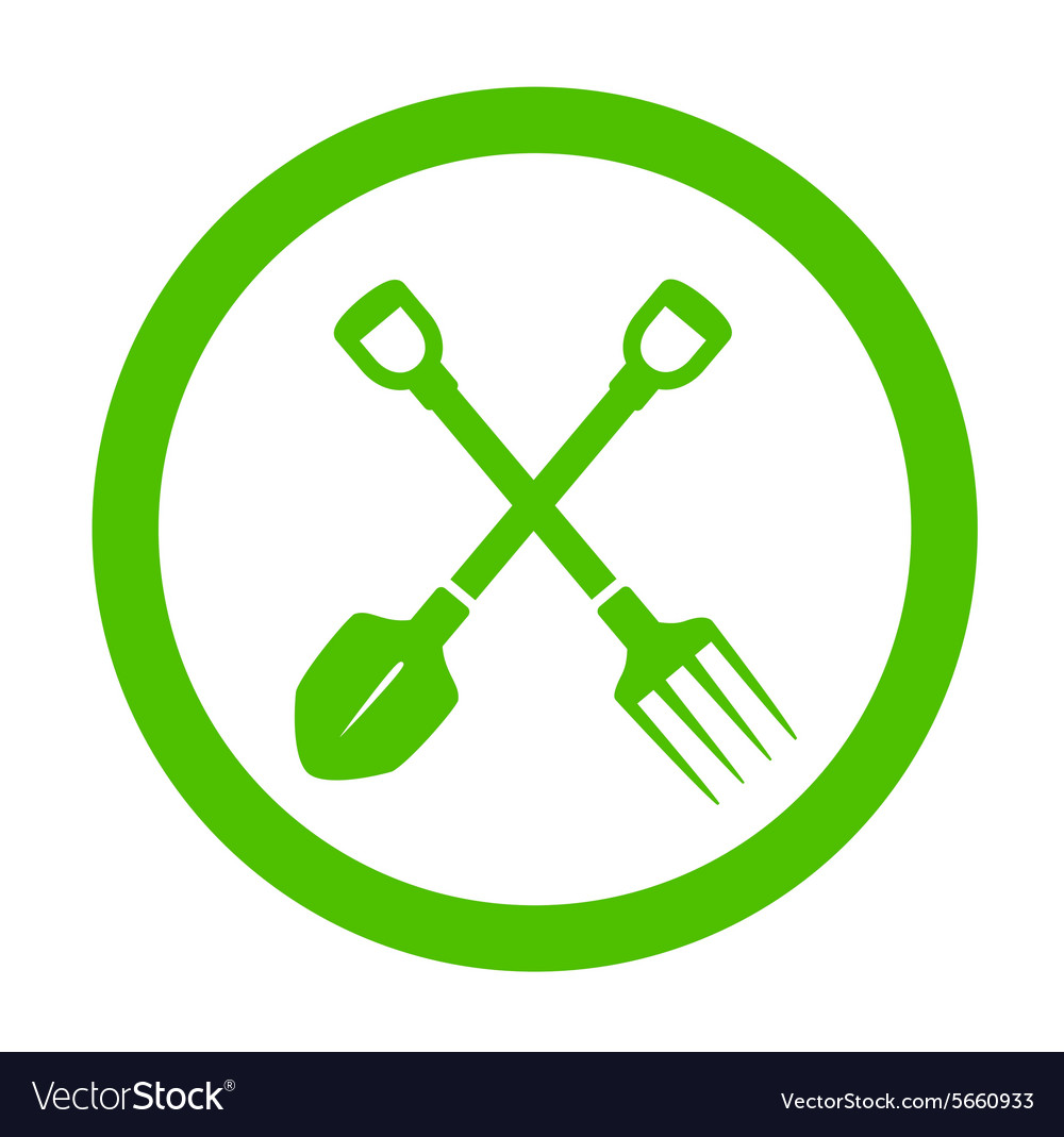 Green round garden icon