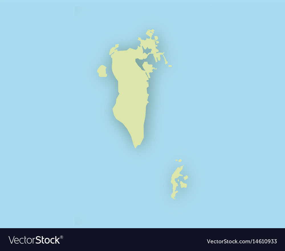 Map of bahrain with shadow Royalty Free Vector Image