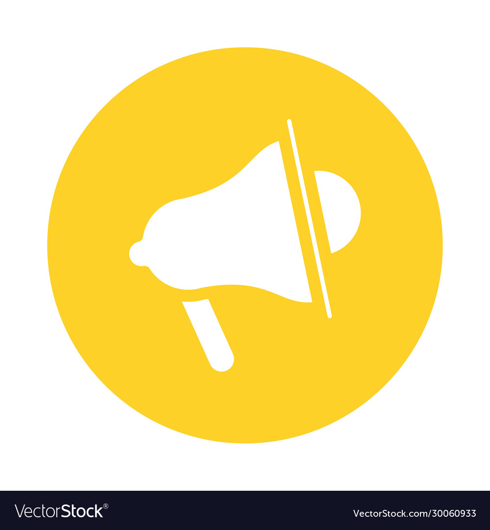 Megaphone sound device isolated icon Royalty Free Vector