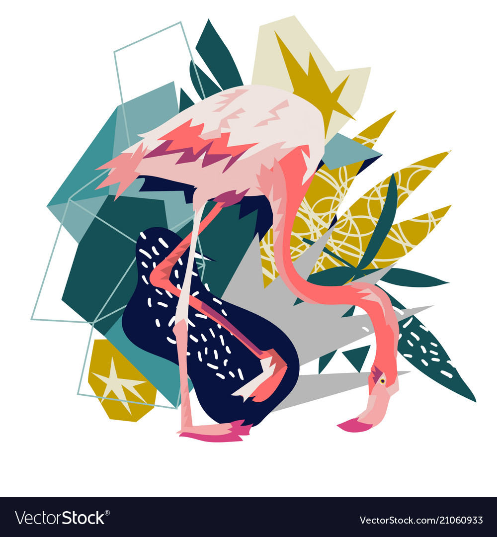 Pink flamingo isolated Royalty Free Vector Image