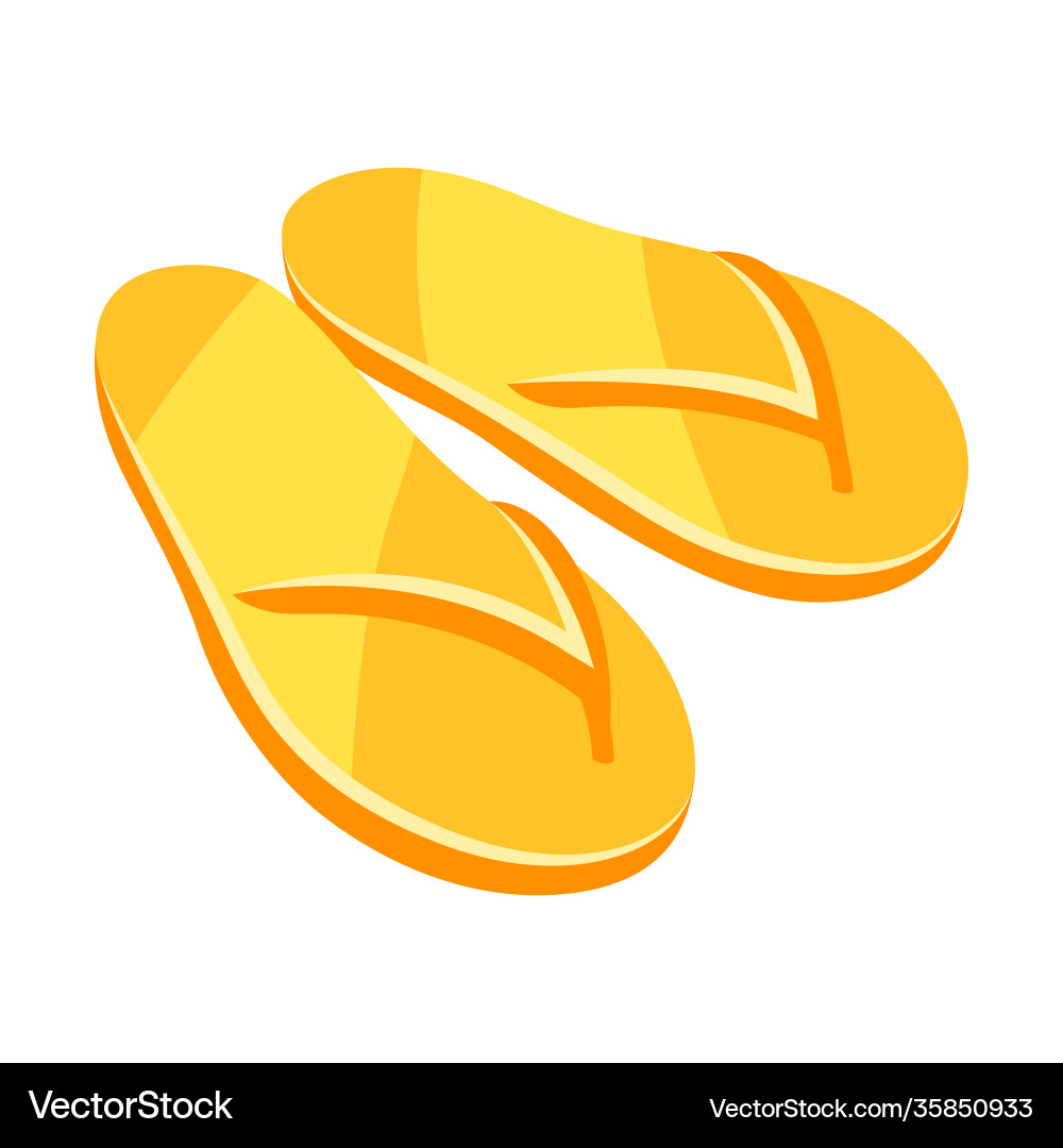 Yellow flip flops Royalty Free Vector Image - VectorStock