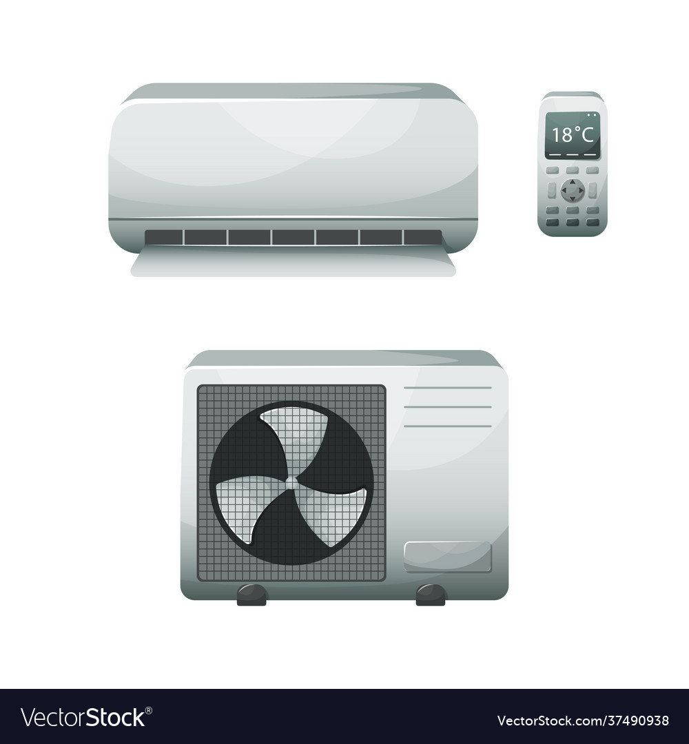 A household air conditioner isolated Royalty Free Vector