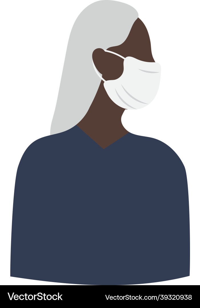Afro woman with mask Royalty Free Vector Image