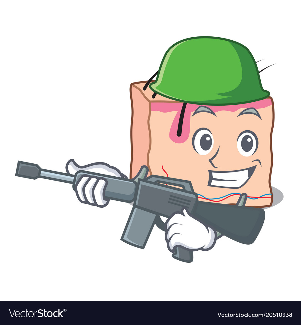 Army skin character cartoon style Royalty Free Vector Image