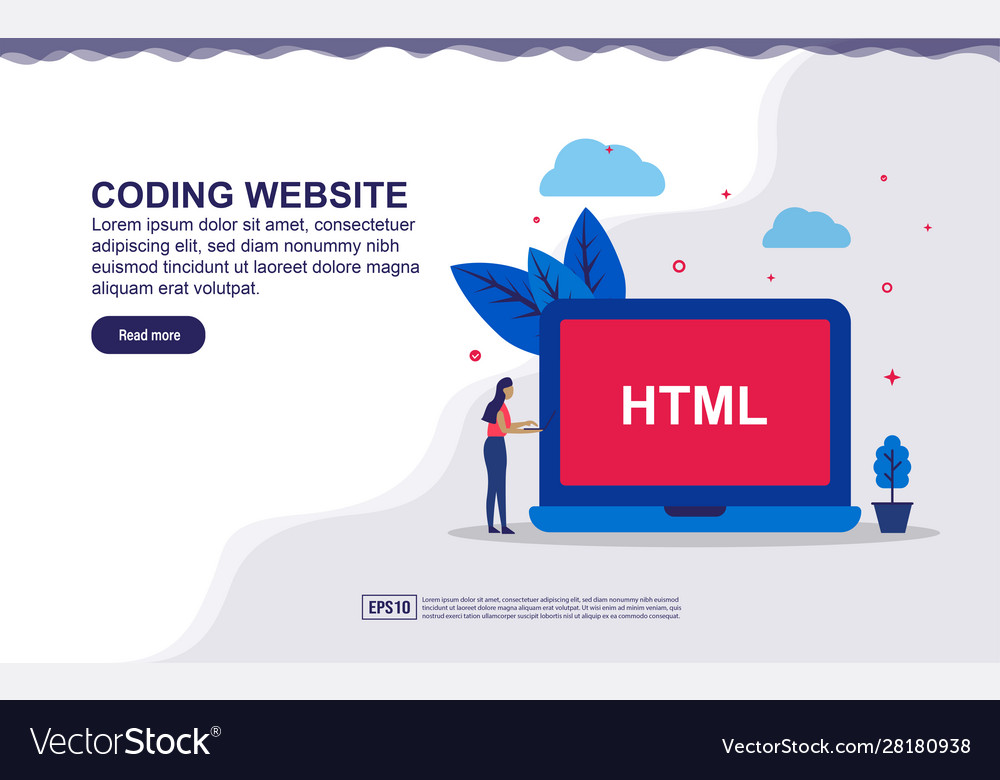 Coding website web developer concept with tiny Vector Image