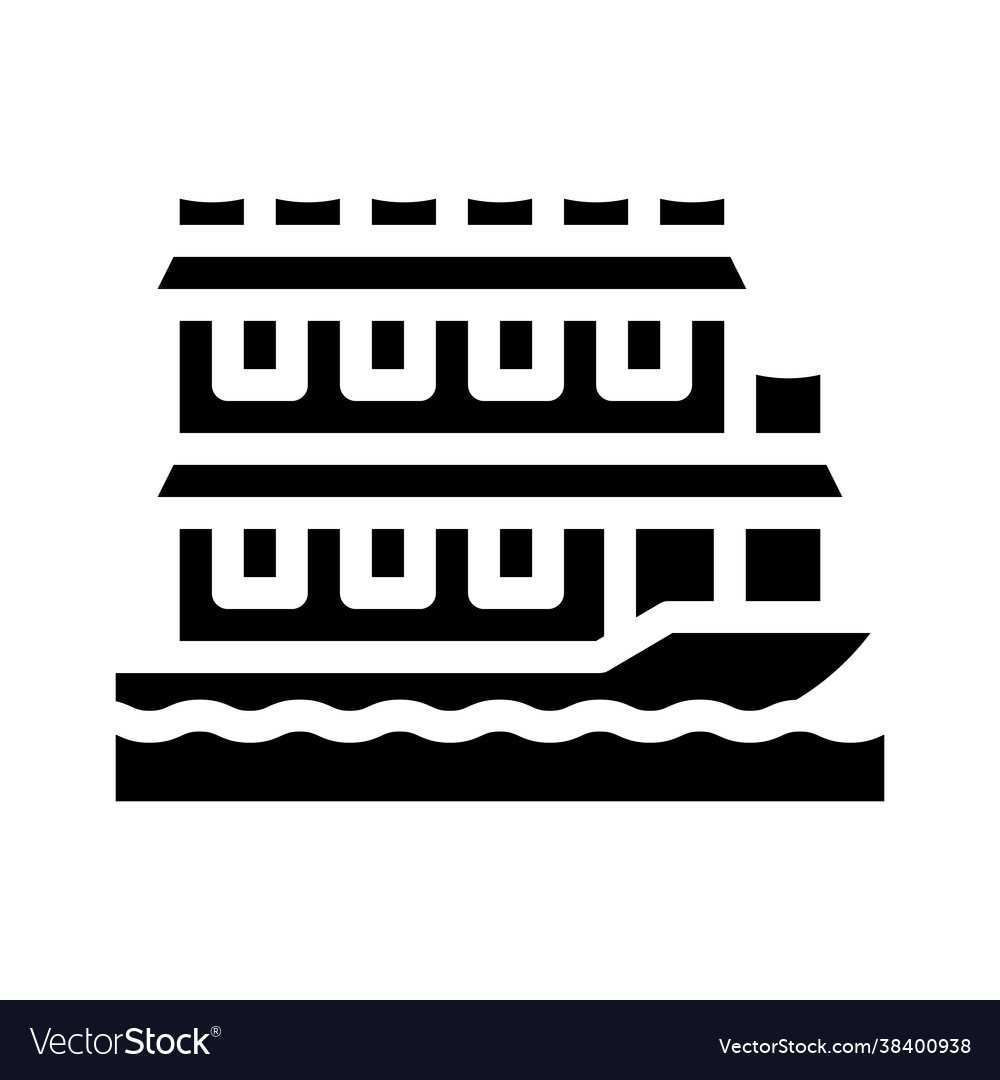 Floating boat house glyph icon Royalty Free Vector Image