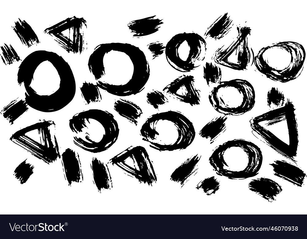 Grunge ink dry brush abstract texture Royalty Free Vector