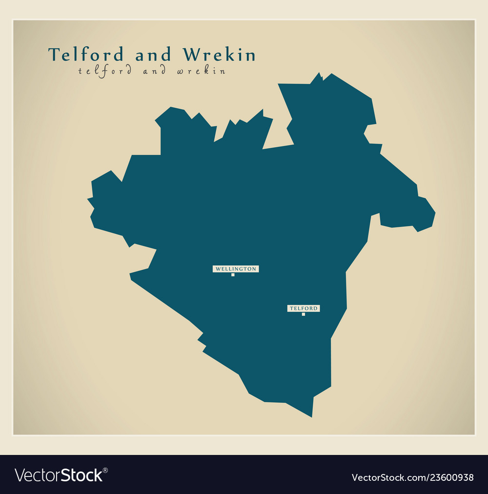 Modern map - telford and wrekin unitary authority Vector Image