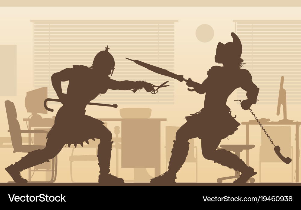 Office gladiators Royalty Free Vector Image - VectorStock