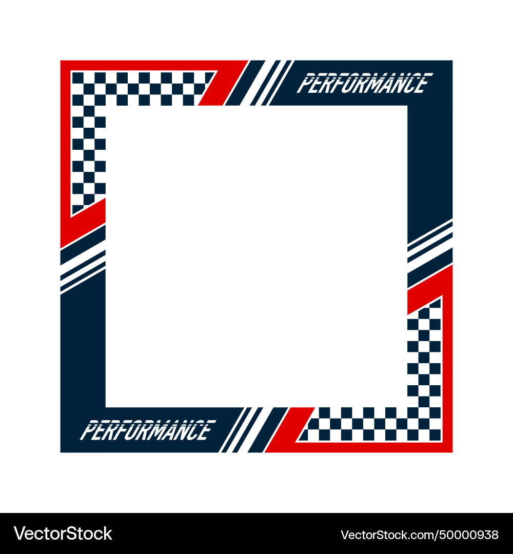 Red and blue sport car decals frame 3 Royalty Free Vector