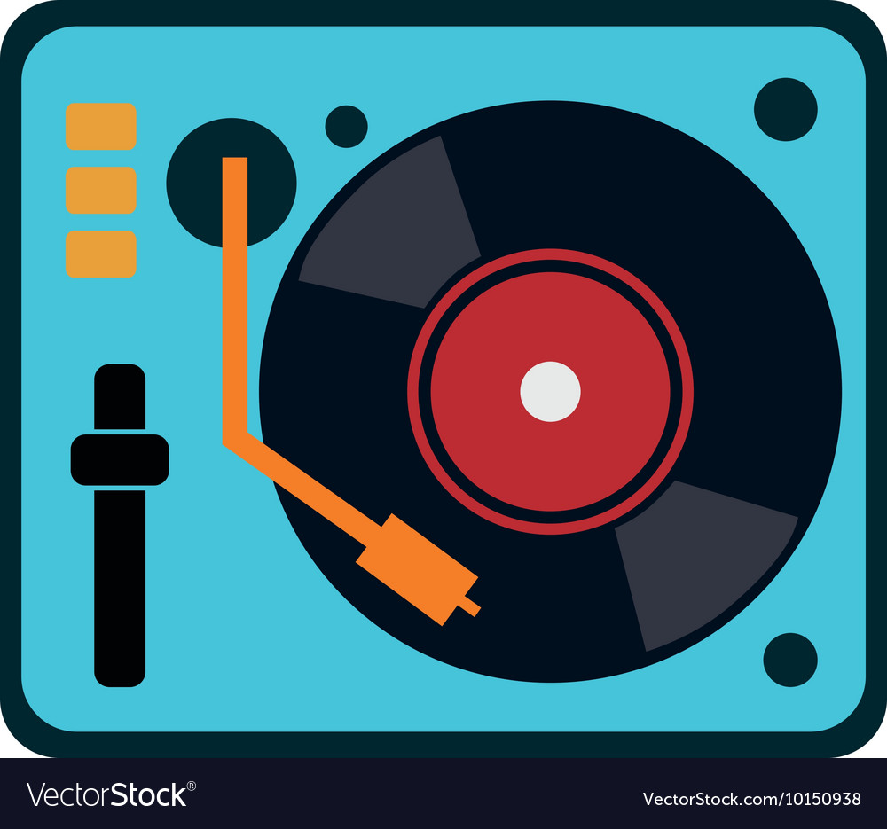 Vinyl machine music sound dj icon graphic Vector Image