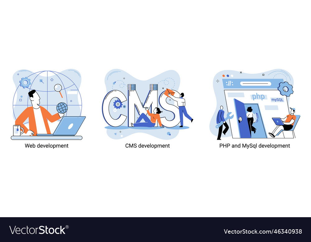 Website architecture concepts web development Vector Image