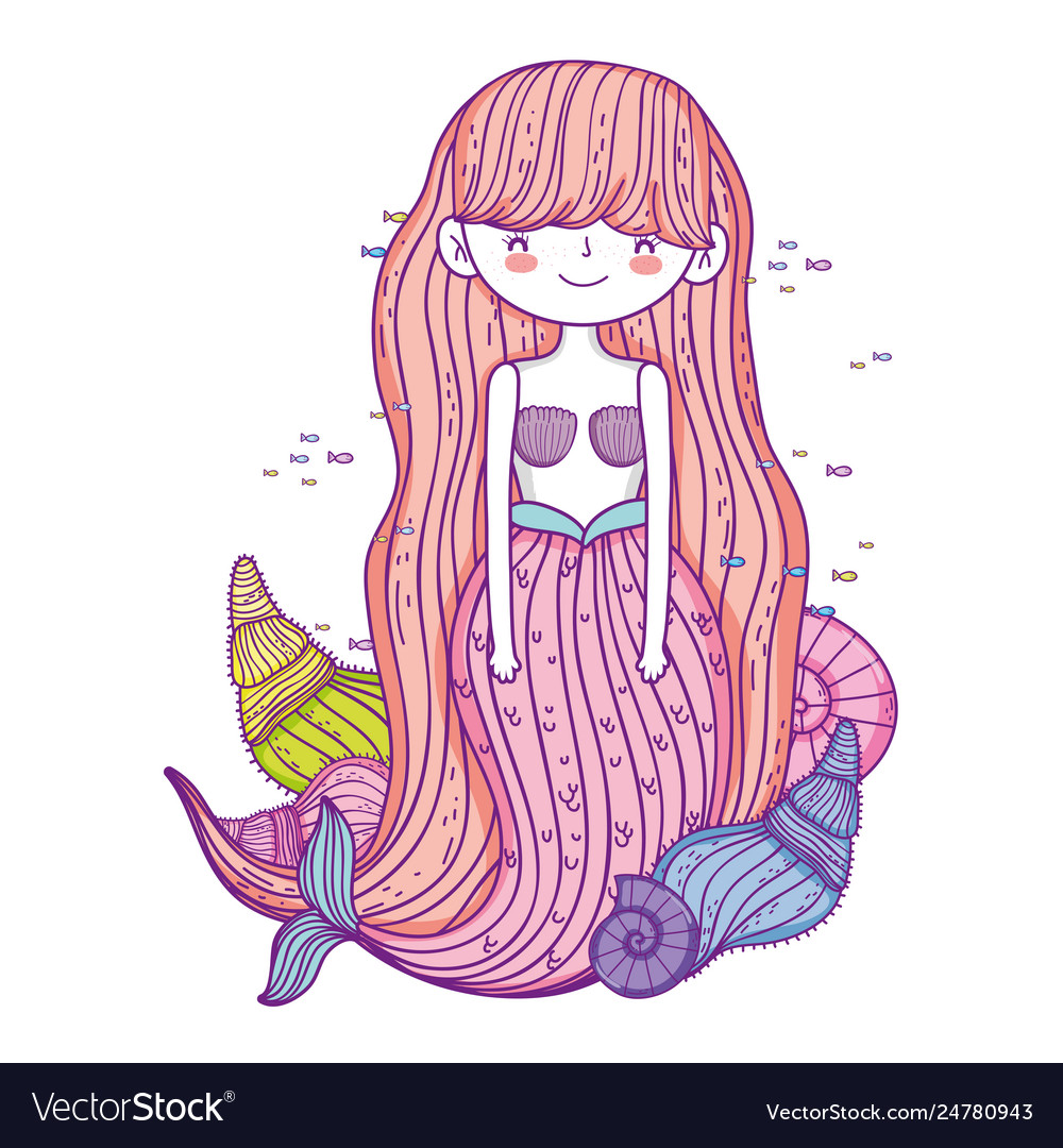 Beautiful mermaid fairytale character Royalty Free Vector Beautiful mermaid fairytale character Royalty Free Vector