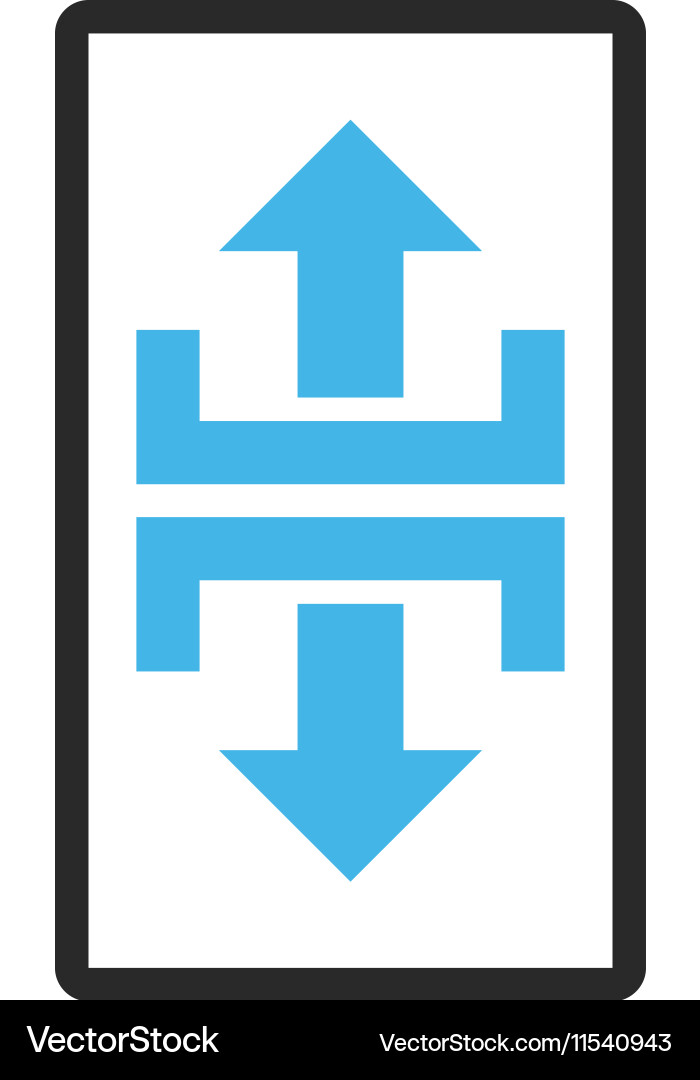 Divide vertical direction framed icon Royalty Free Vector