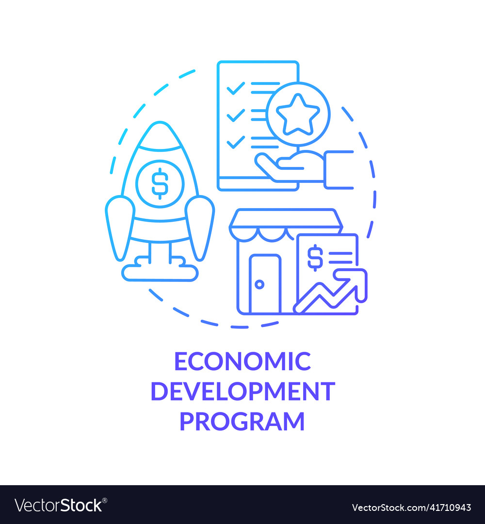 Economic development program blue gradient Vector Image