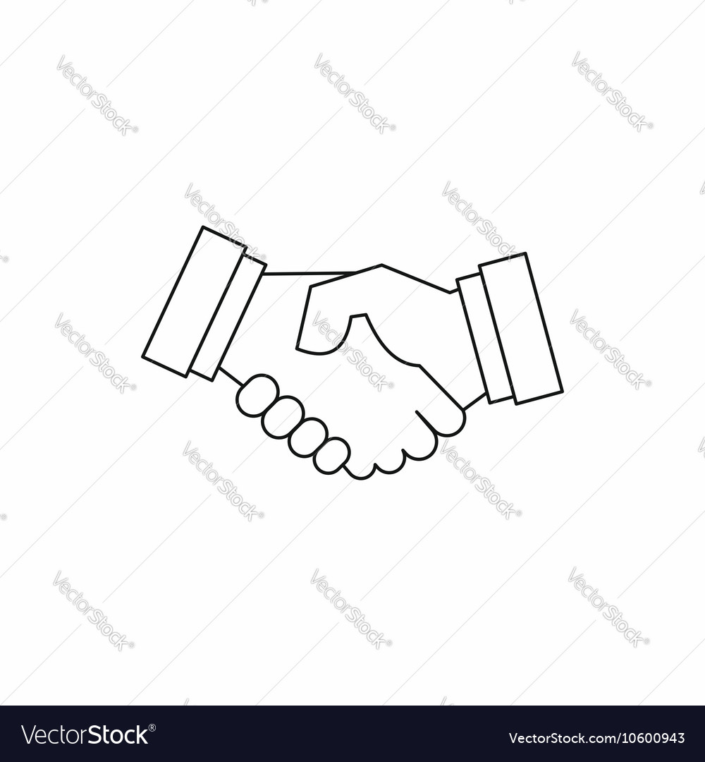 Handshake icon in outline style Royalty Free Vector Image