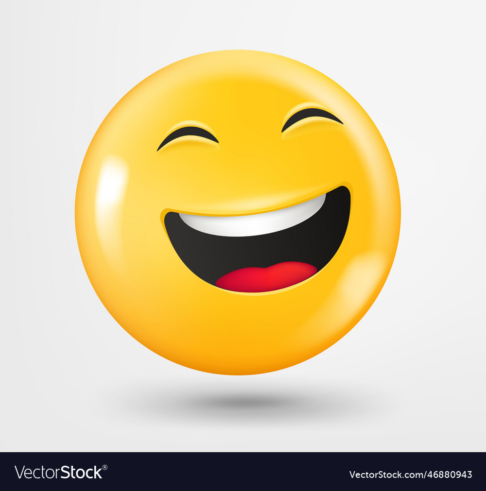 Laughing emoji 3d emoticon isolated on white Vector Image