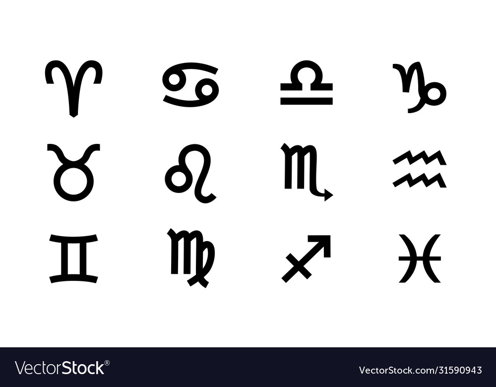 Zodiac signs Royalty Free Vector Image - VectorStock