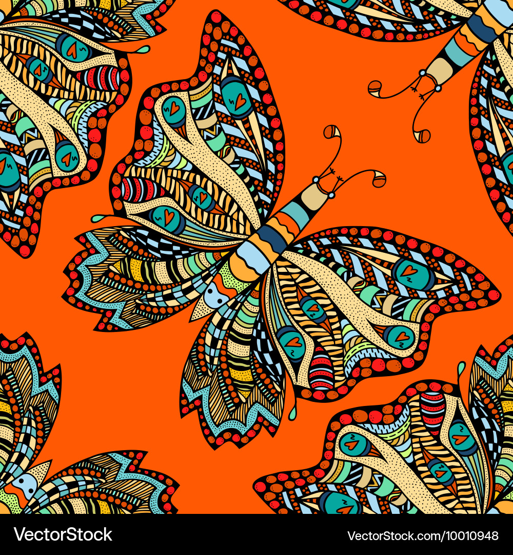 Butterfly seamless pattern Royalty Free Vector Image