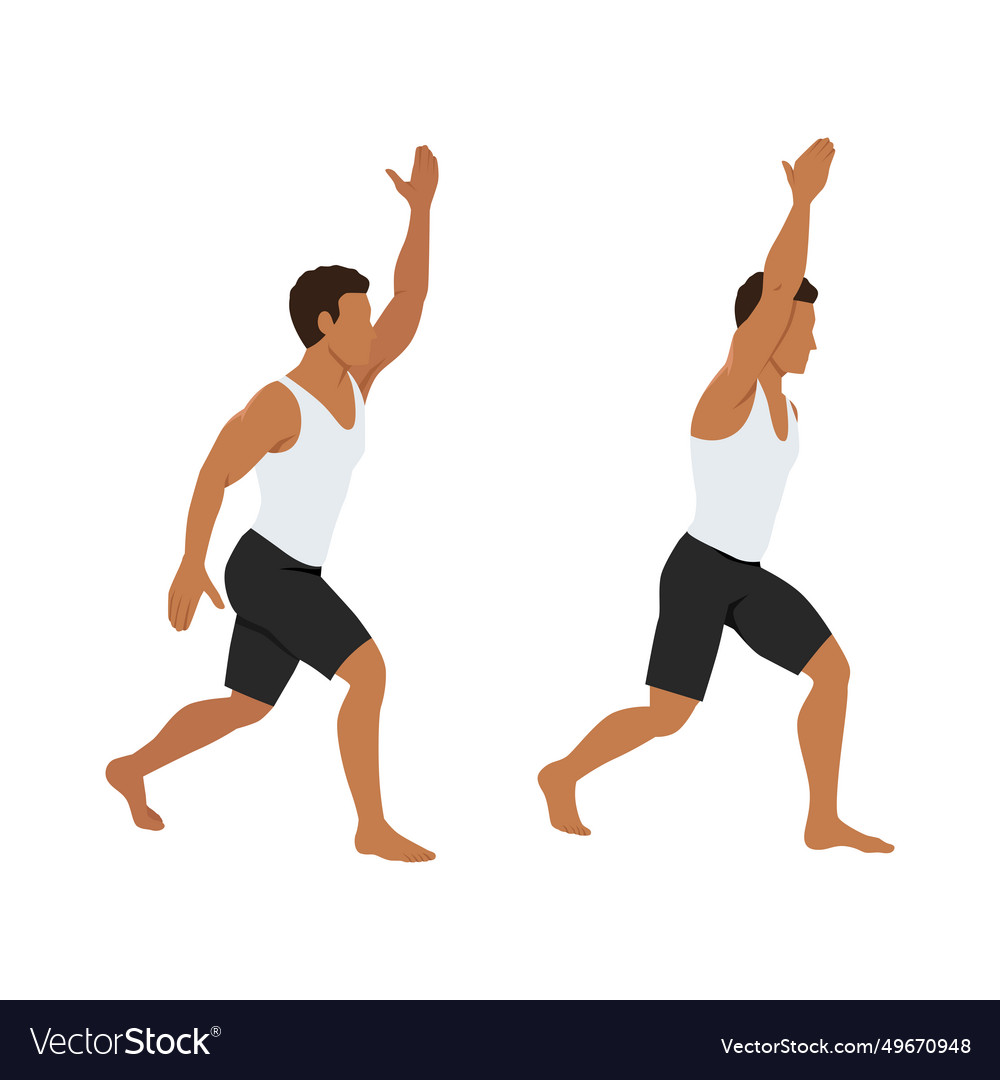 Man doing split jacks exercise Royalty Free Vector Image