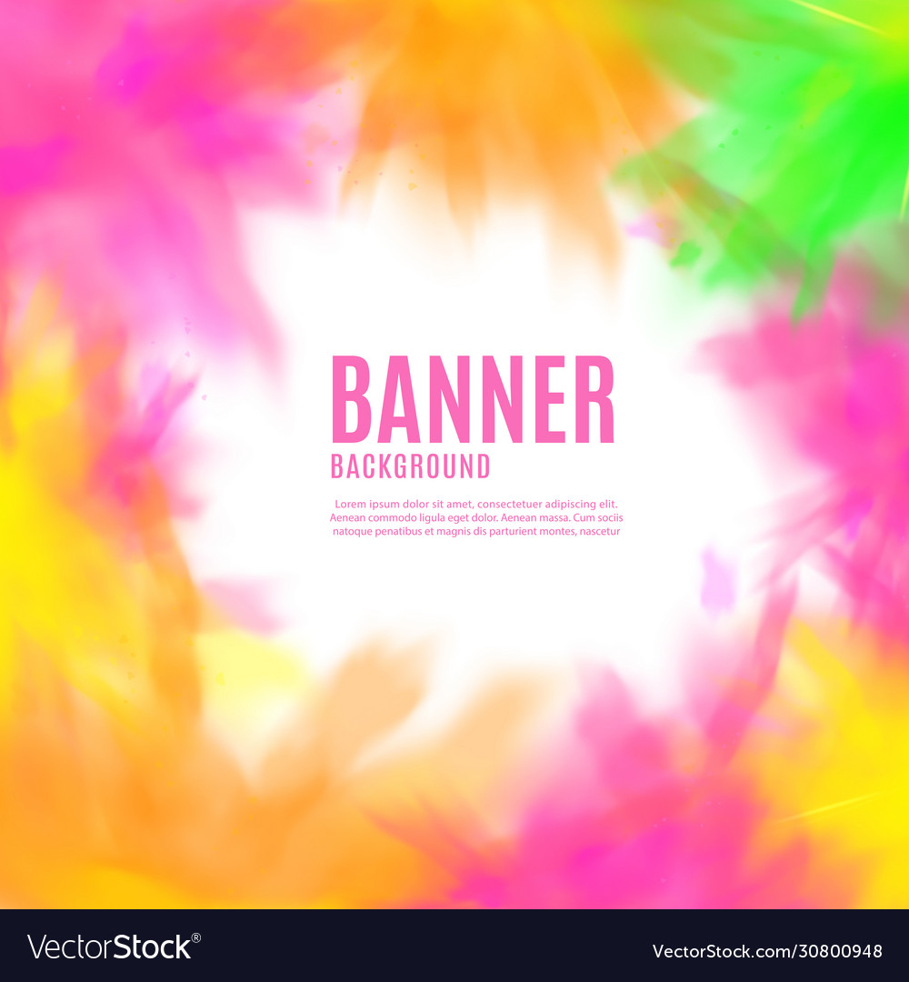 Square banner background with splashing color Vector Image