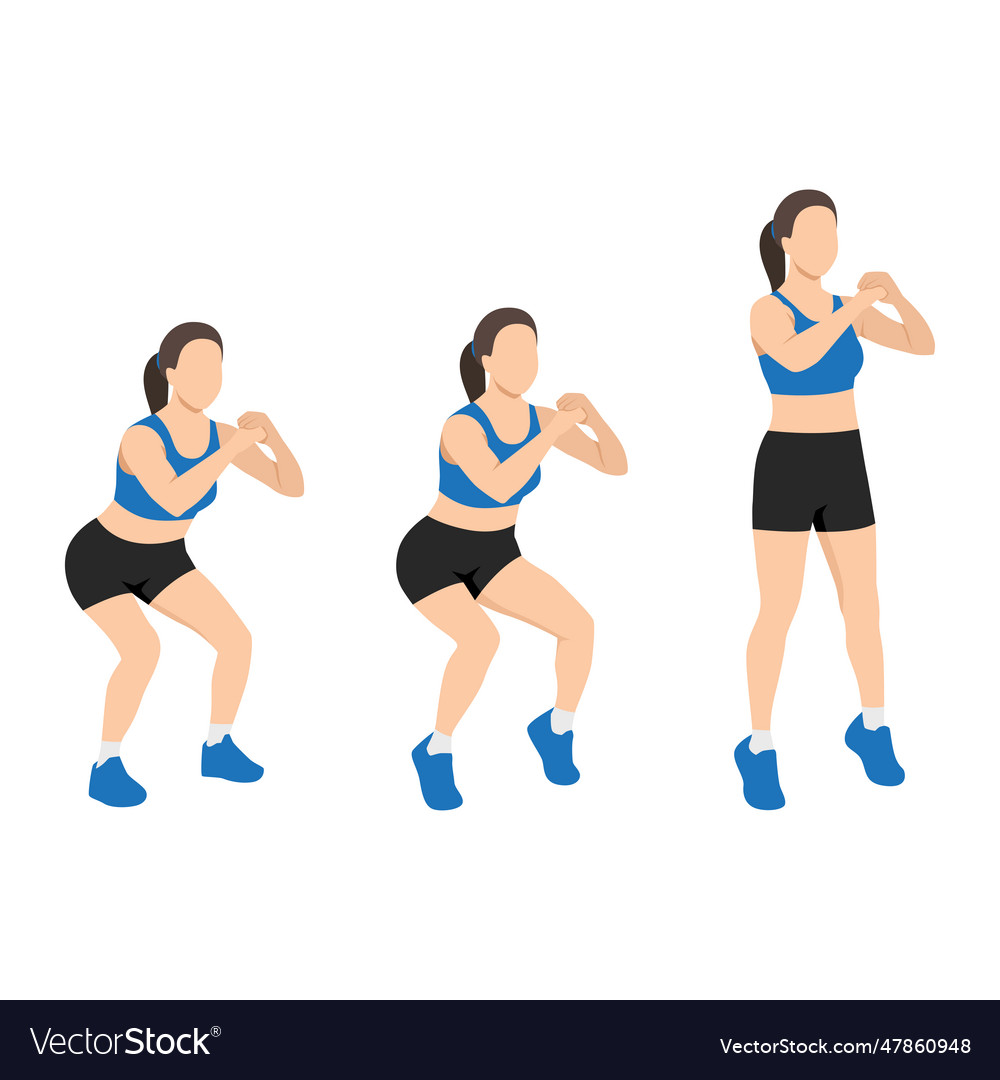 Woman doing tip toe squats exercise Royalty Free Vector