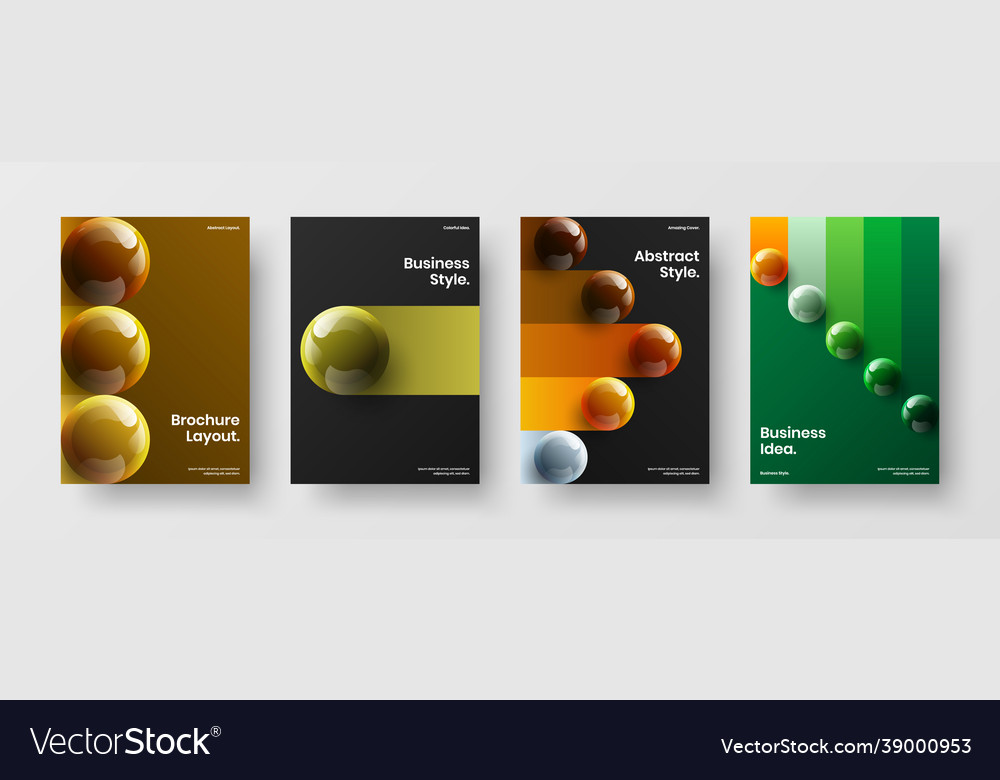 Clean annual report design collection vivid Vector Image