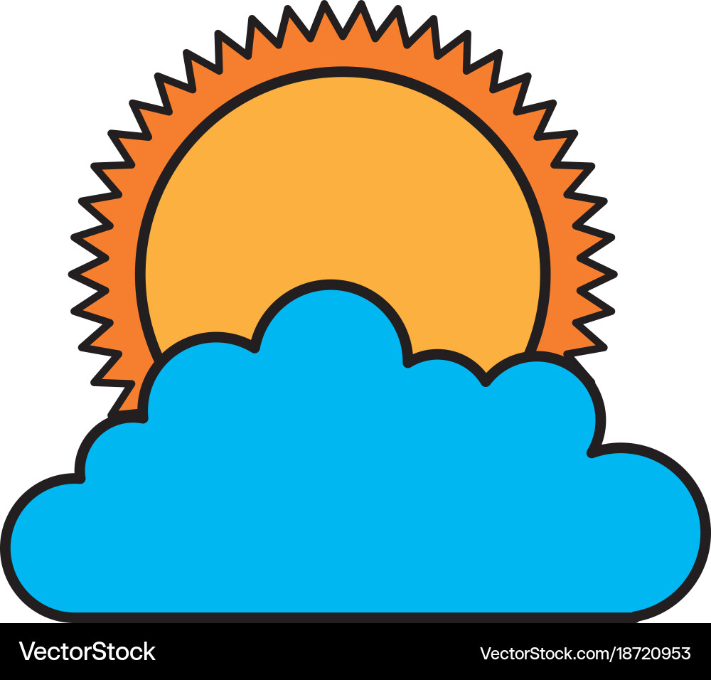 Cloud sky with sun Royalty Free Vector Image - VectorStock