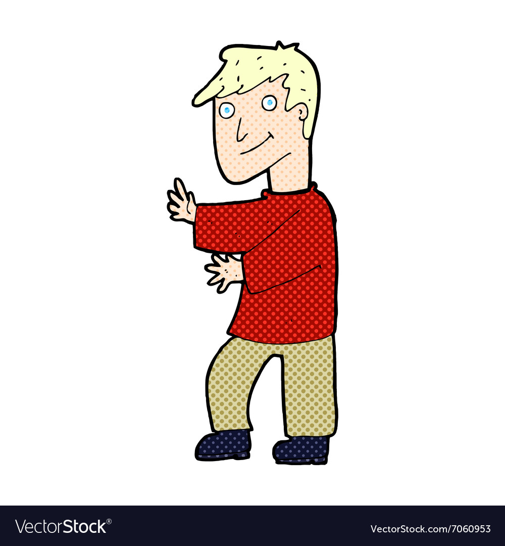 Comic cartoon happy man Royalty Free Vector Image