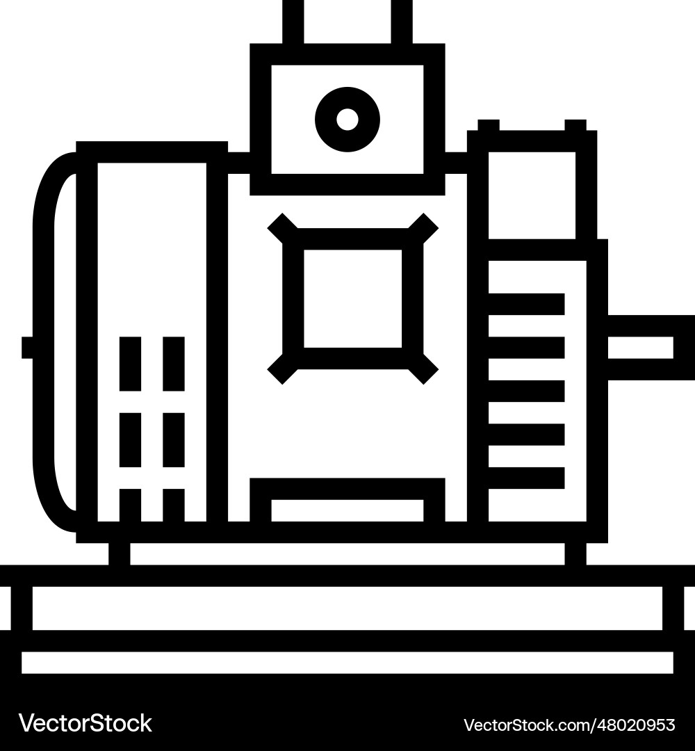 Dc generator electrical engineer line icon Vector Image