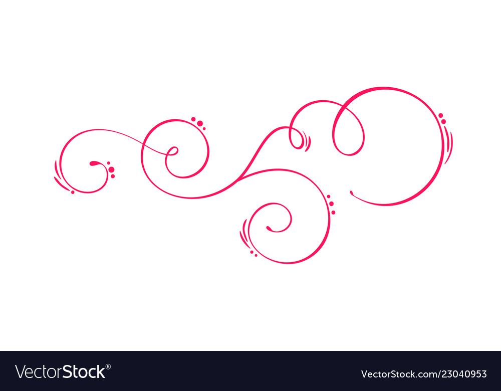 Hand drawn calligraphic spring flourish