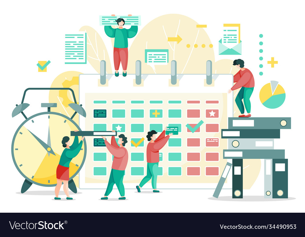 People finish deal isolated time management Vector Image