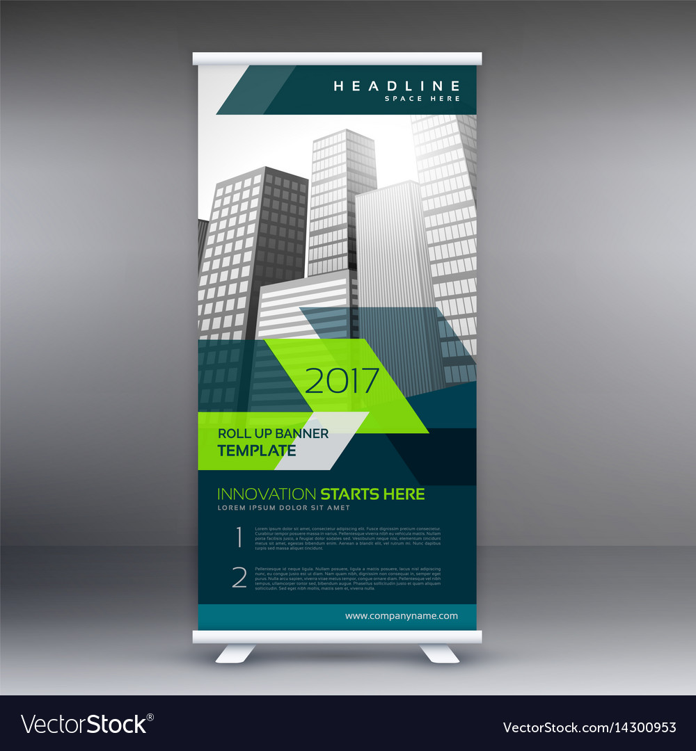 roll up banner stand template for your business vector image