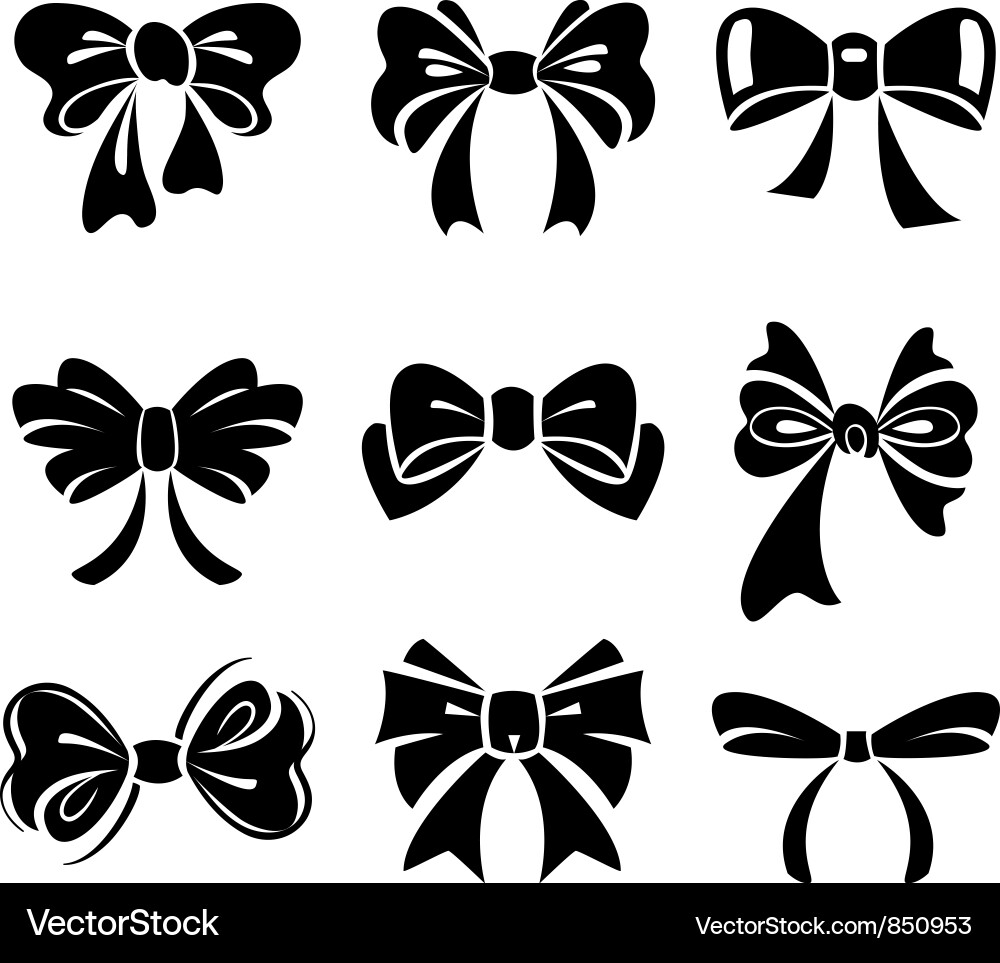 Set bow Royalty Free Vector Image - VectorStock