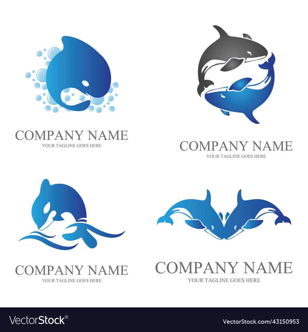 Water animal dolphin logo symbol in the ocean Vector Image