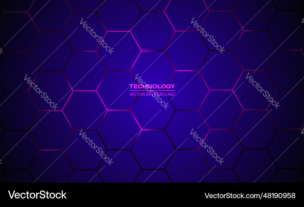 Dark blue hexagonal technology abstract Royalty Free Vector