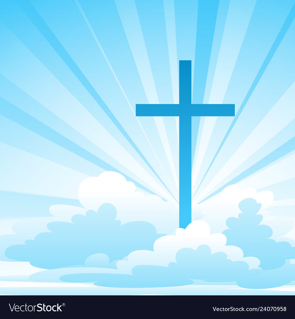 Easter greeting card with cross Royalty Free Vector Image