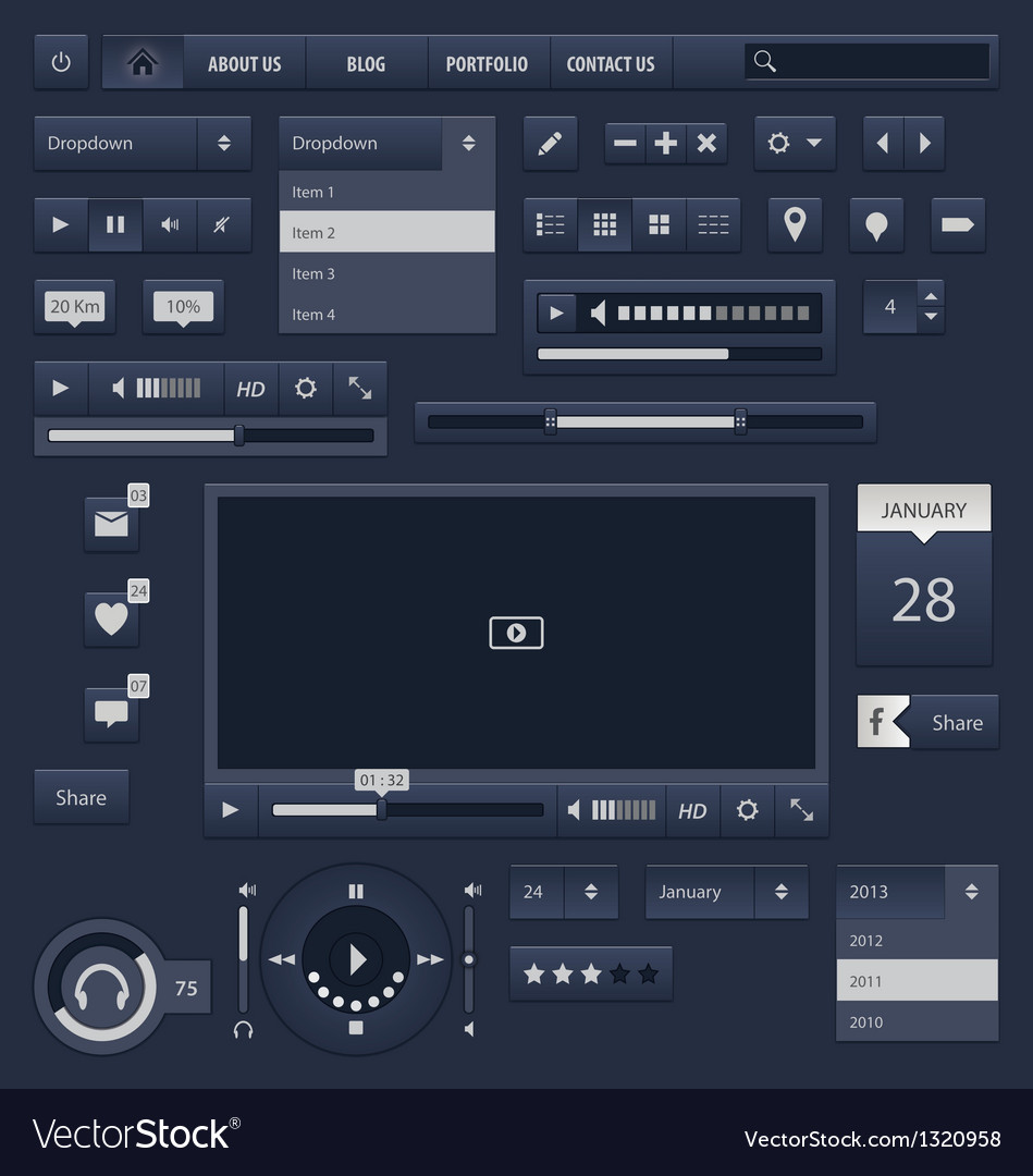 GUI 1 Royalty Free Vector Image - VectorStock