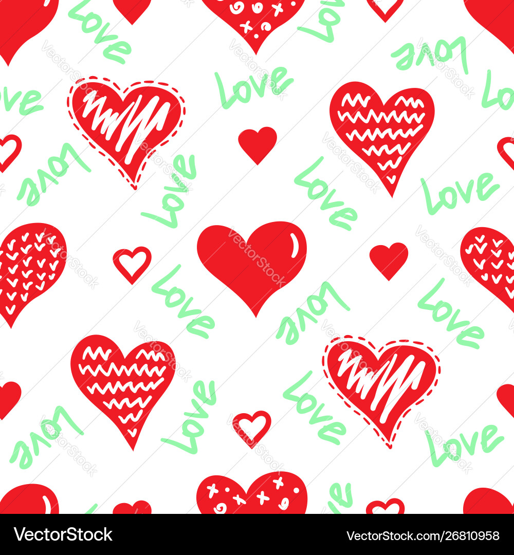 Hearts seamless pattern Royalty Free Vector Image