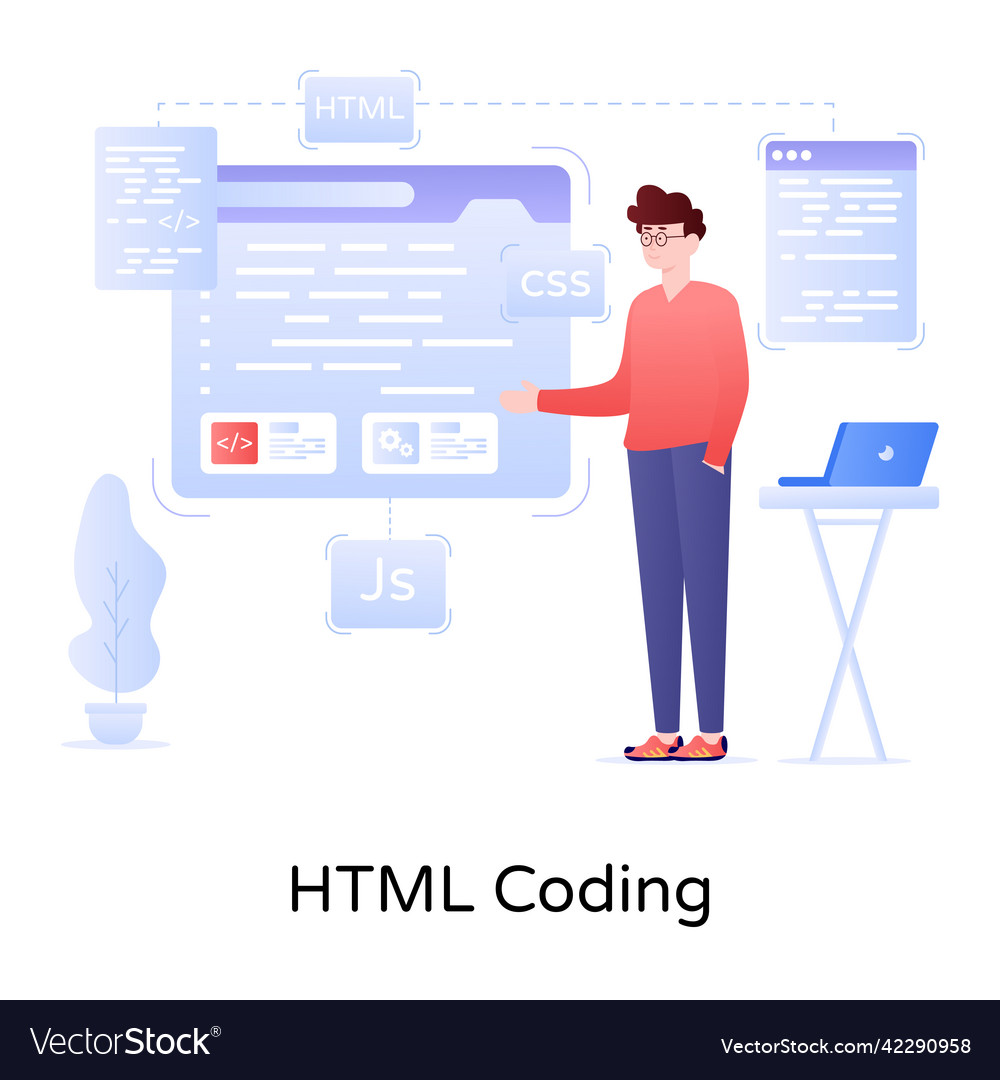 Html coding Royalty Free Vector Image - VectorStock